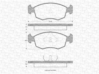 MAGNETI MARELLI 363702160026 -  Комплект тормозных колодок, дисковый тормоз
